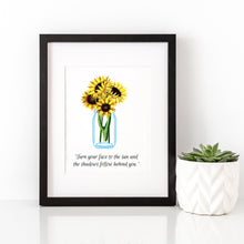 Load image into Gallery viewer, Printable Sunflower in a Mason Jar Digital Art for your Home Decor
