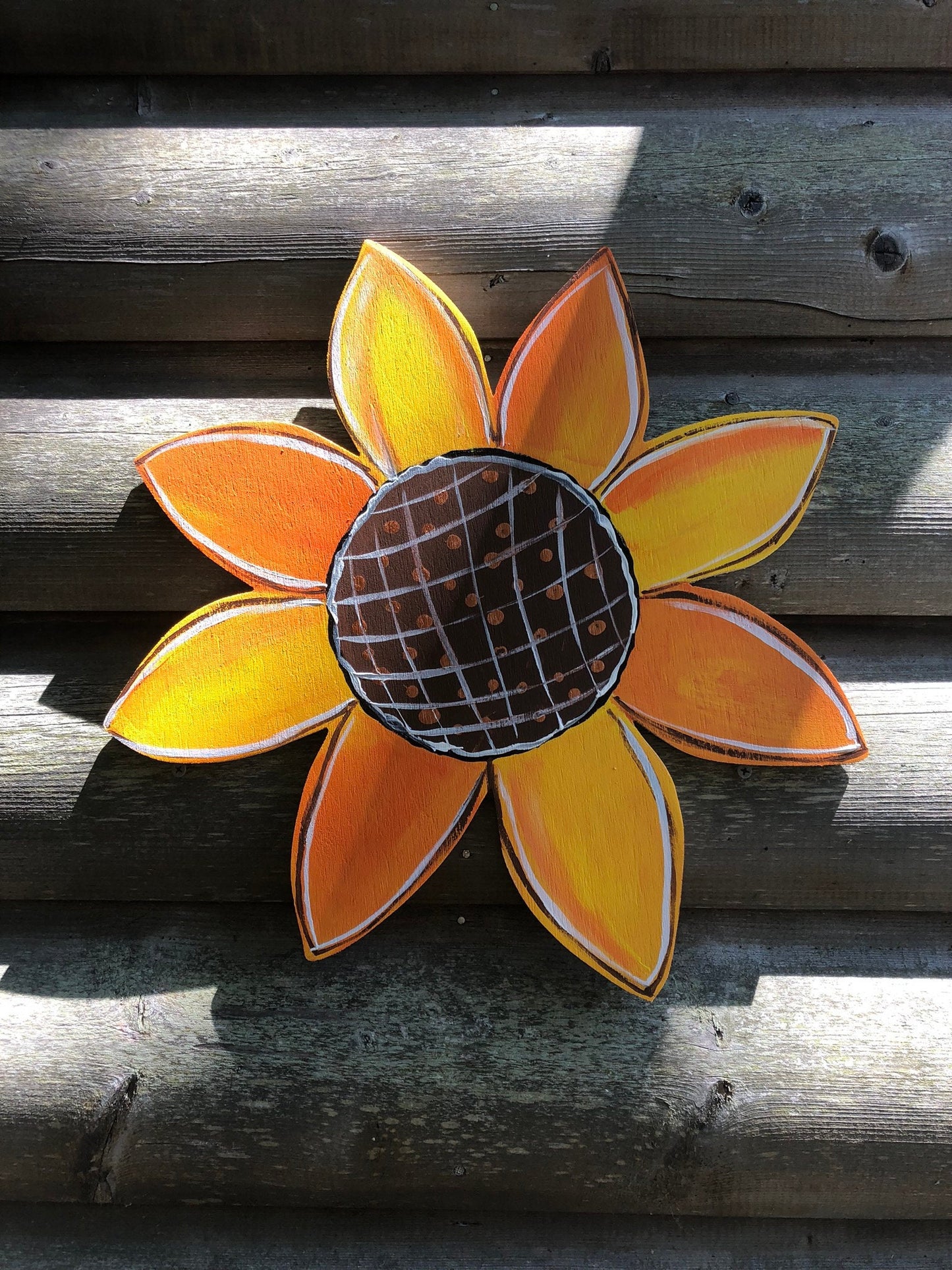 Sunflower Wood Cut Out Door Hanger~Wall Decor~Fall Porch Sunflower