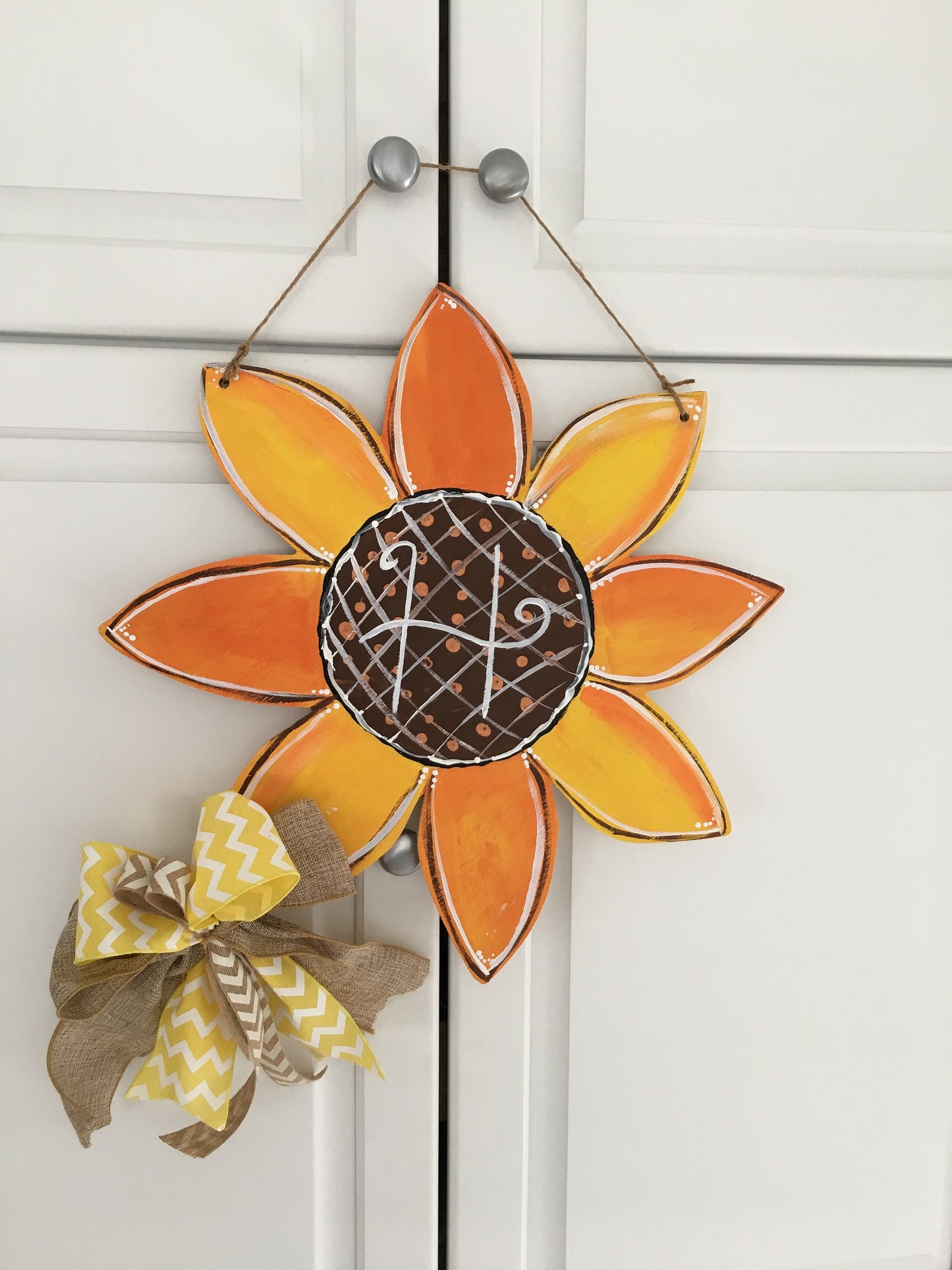 Sunflower Wood Cut Out Door Hanger~Wall Decor~Fall Porch Sunflower