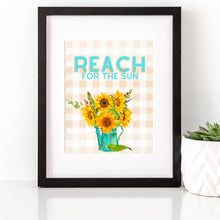 Load image into Gallery viewer, Printable Sunflower Buffalo Check Inspirational Digital Wall Art
