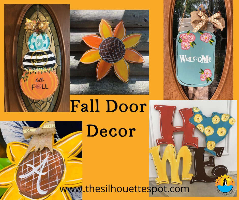 Sunflower Wood Cut Out Door Hanger~Wall Decor~Fall Porch Sunflower