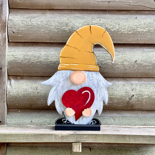 gnome with interchangeable seasonal cutouts