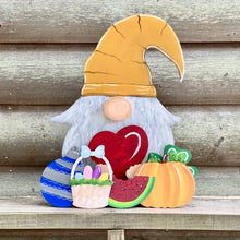 Load image into Gallery viewer, gnome with interchangeable seasonal cutouts
