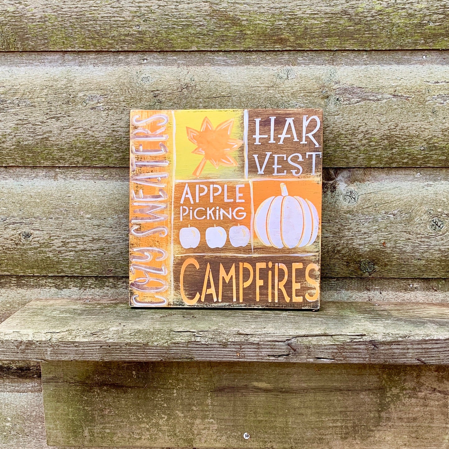 Fall Favorite Things Rustic 12 X 12 Wood Collage
