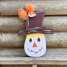 Load image into Gallery viewer, Scarecrow Hand Painted with 3D Hat for Fall
