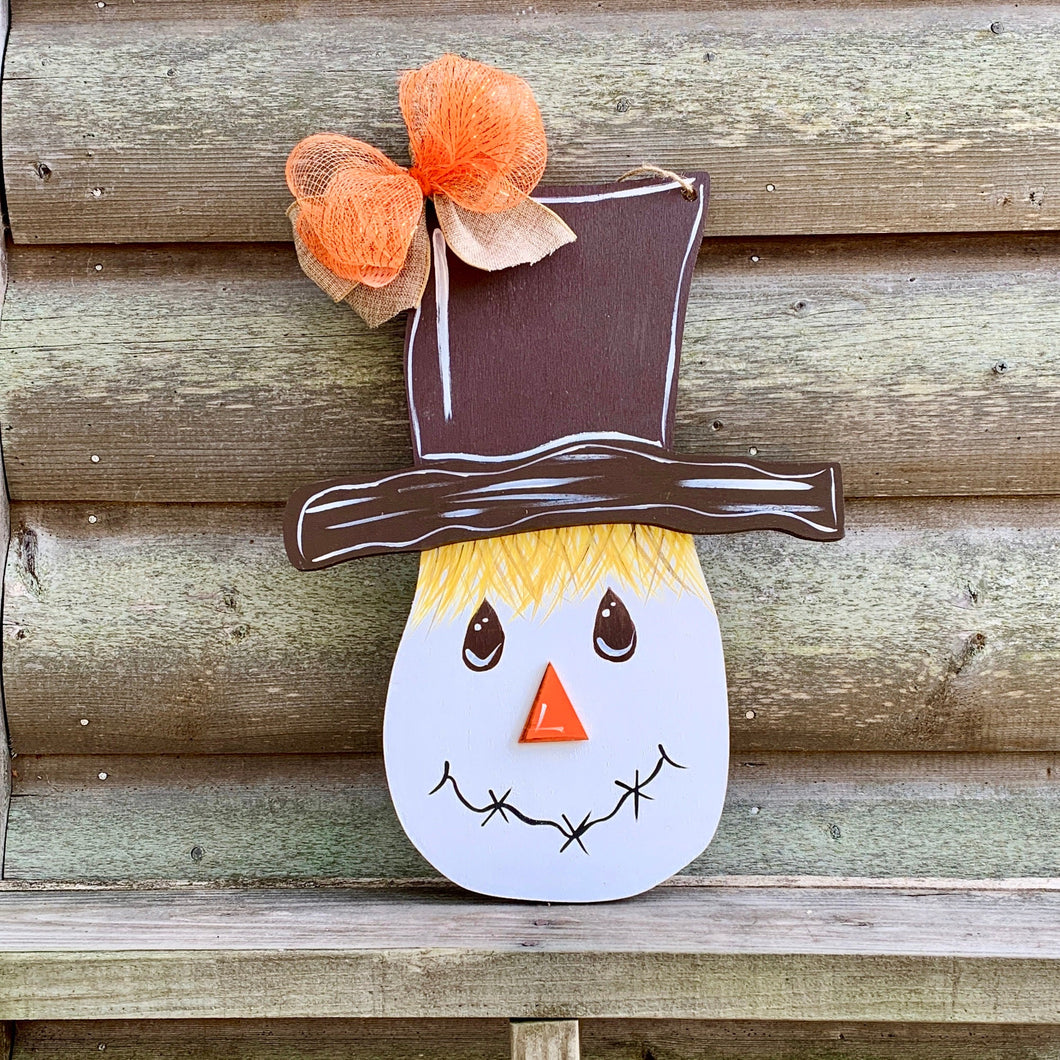 Scarecrow Hand Painted with 3D Hat for Fall