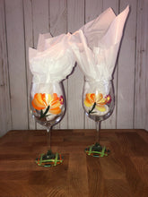 Load image into Gallery viewer, Wine Glasses Hand Painted Tropical Flowers
