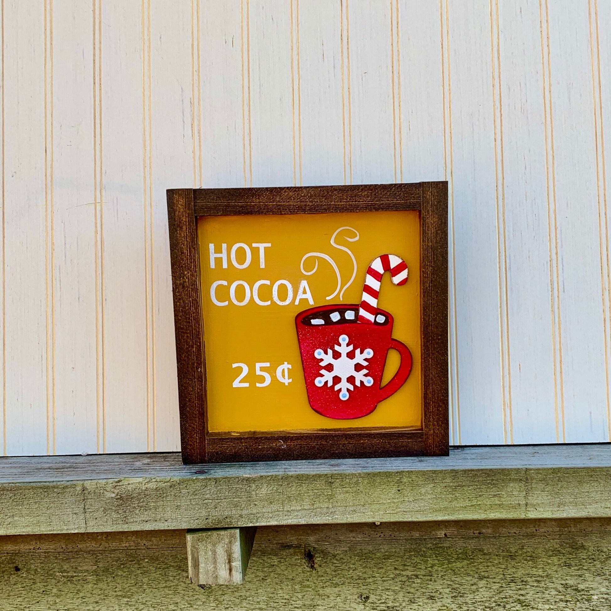 Hot Cocoa Framed Wood Sign 