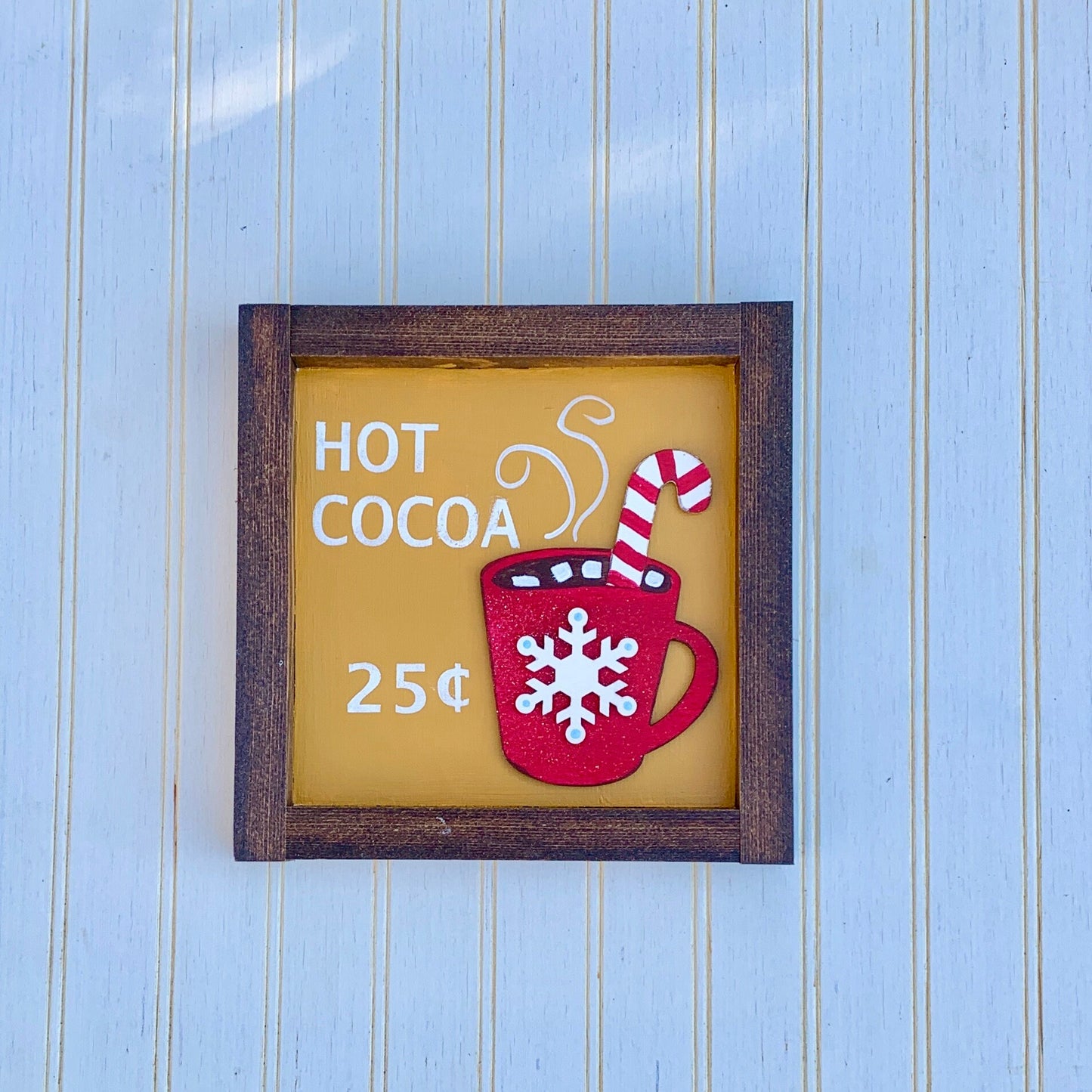 Hot Cocoa Framed Wood Sign 