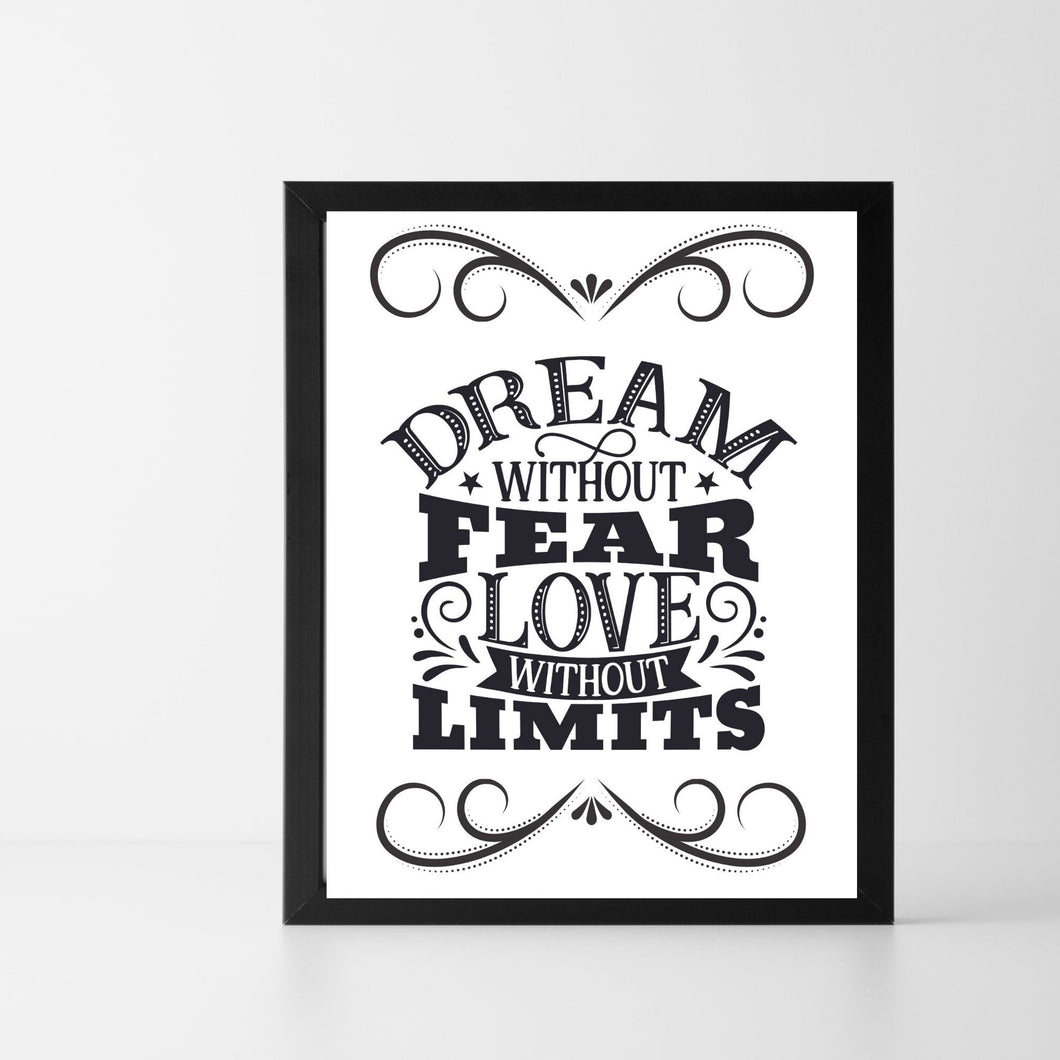Digital Wall Art Dream without Fear Printable