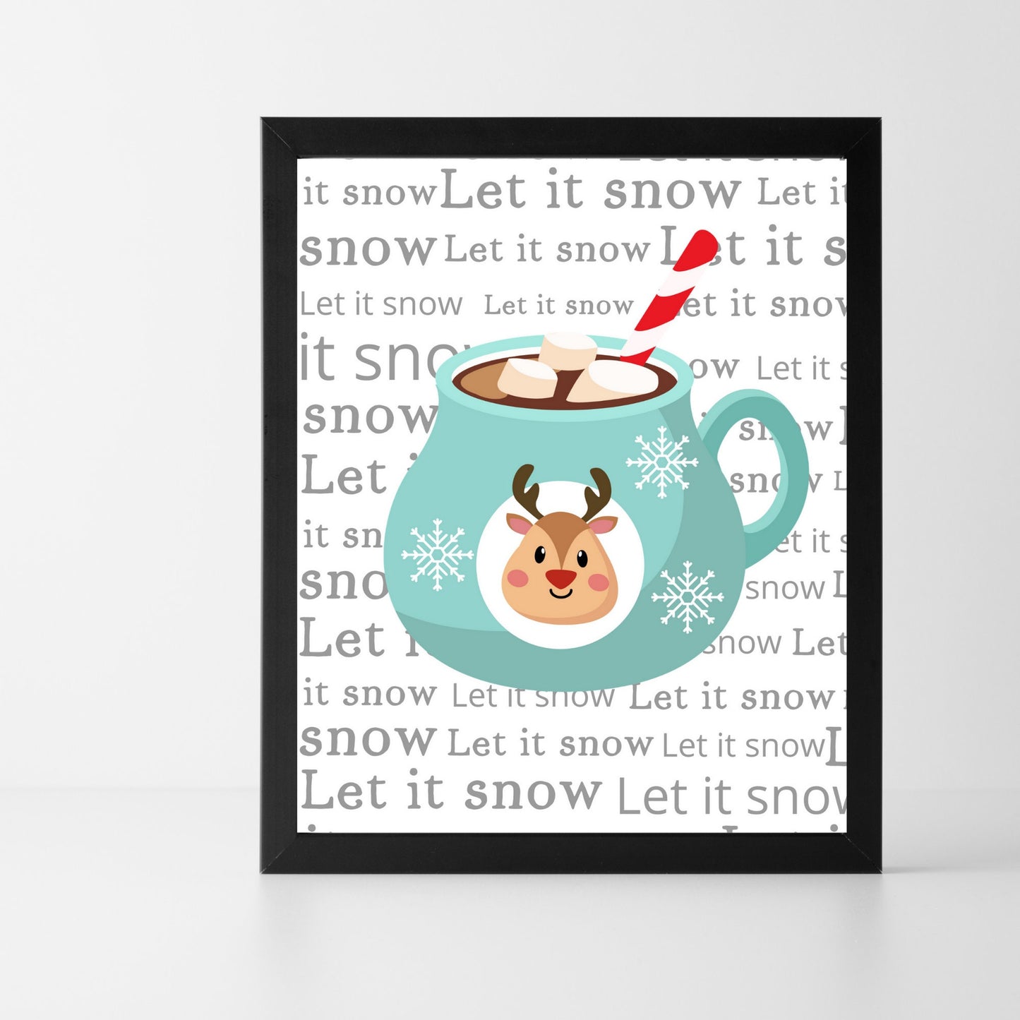 Let it Snow with Hot Cocoa Printable Digital Art
