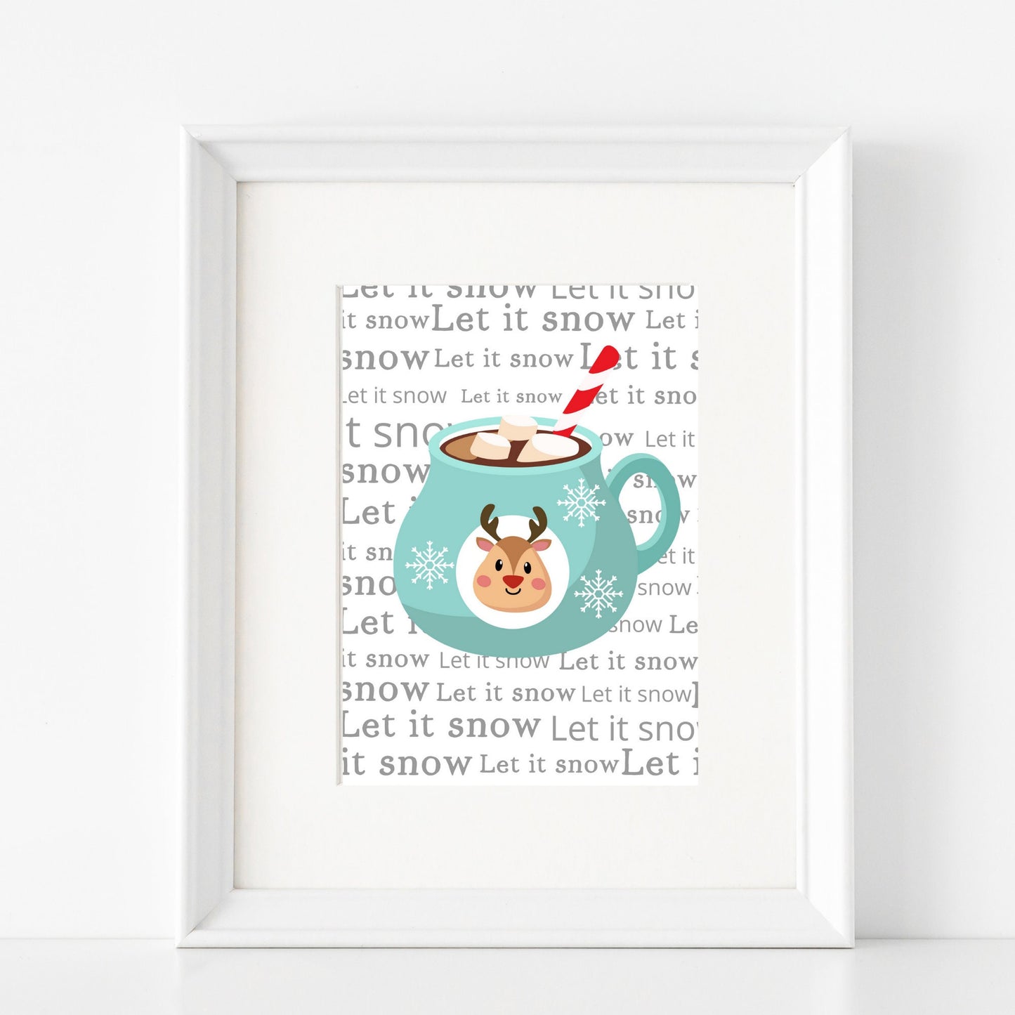 Let it Snow with Hot Cocoa Printable Digital Art