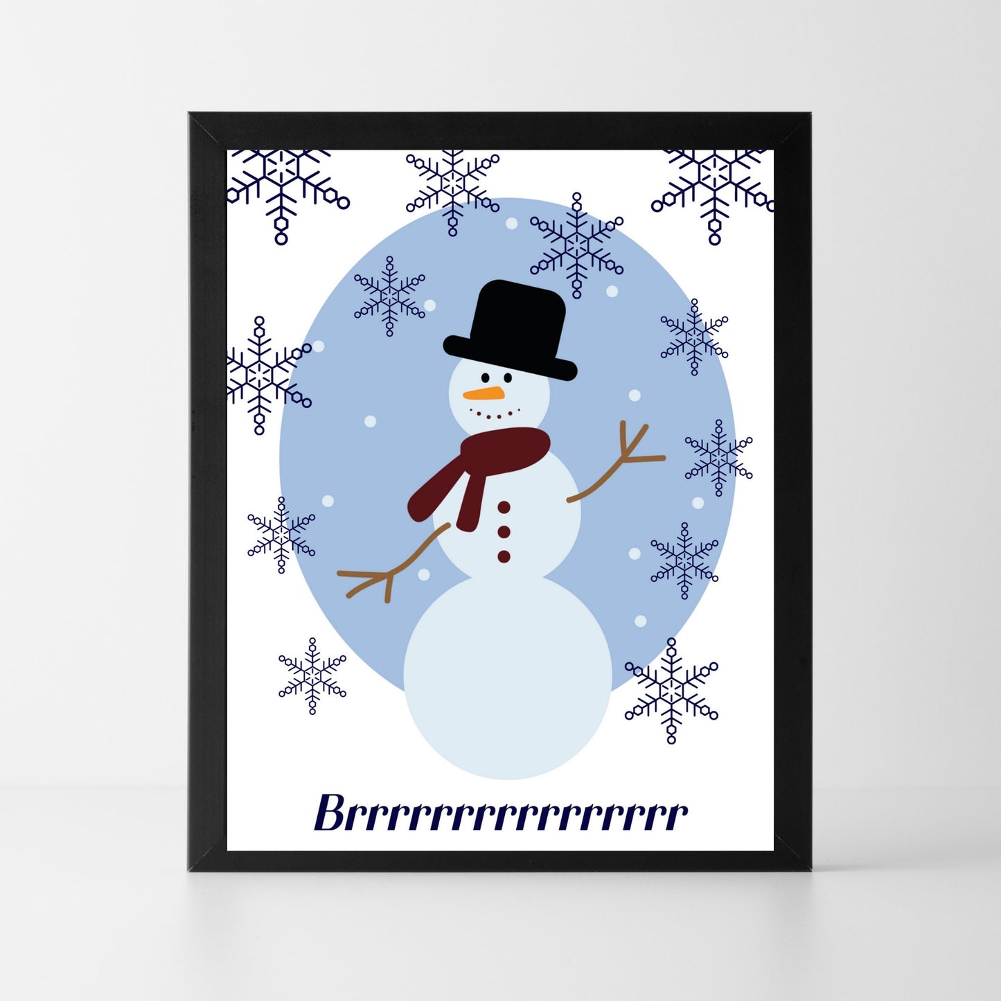 Winter Snowman Printable Digital Art