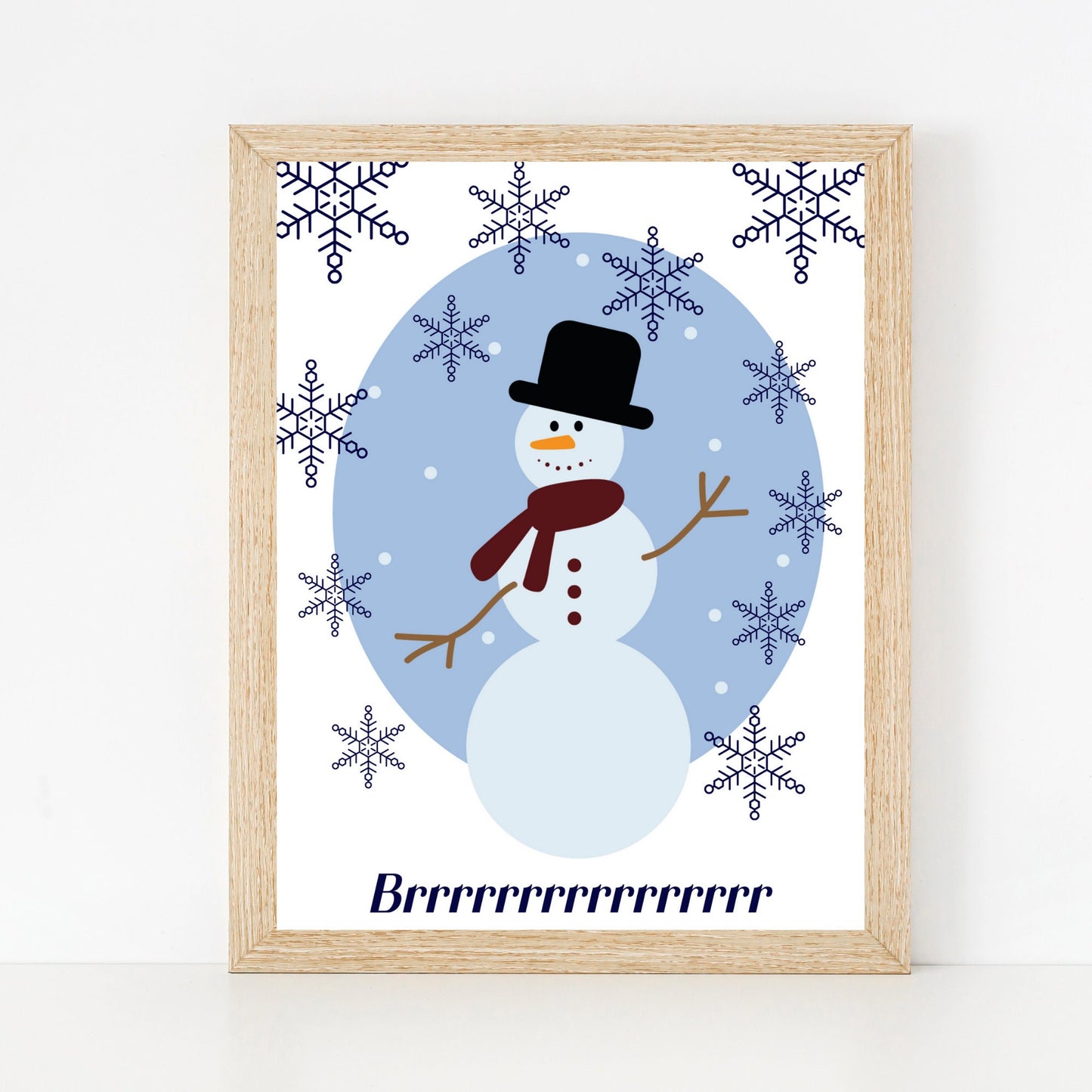 Winter Snowman Printable Digital Art