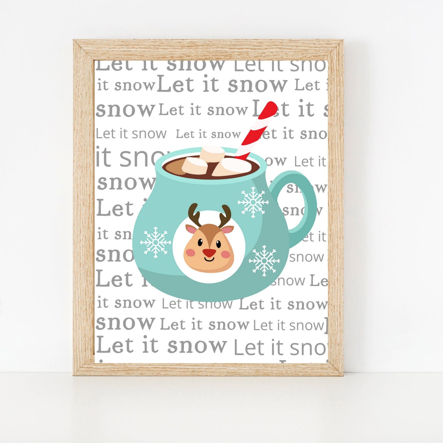 Let it Snow with Hot Cocoa Printable Digital Art