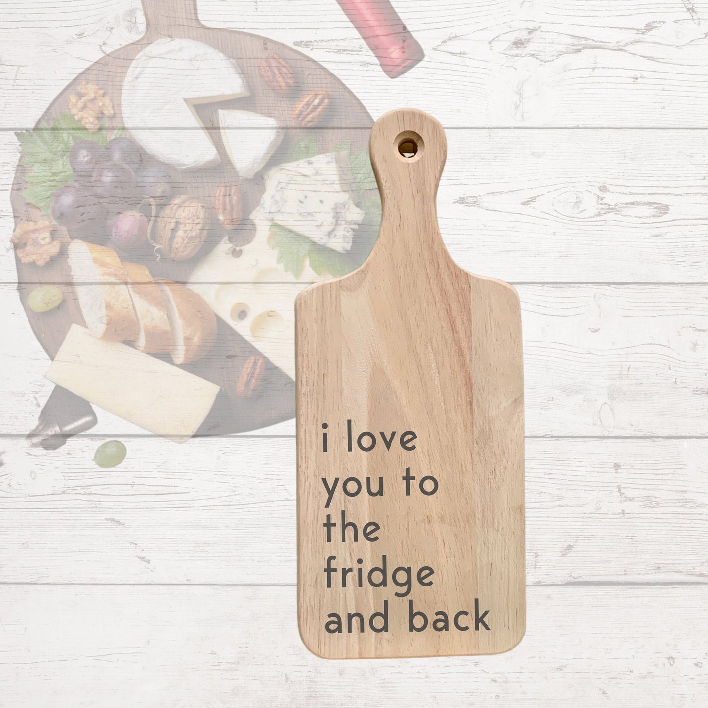 Kitchen Cutting Board Sign with I love you to the Fridge and Back|Funny Kitchen Sign