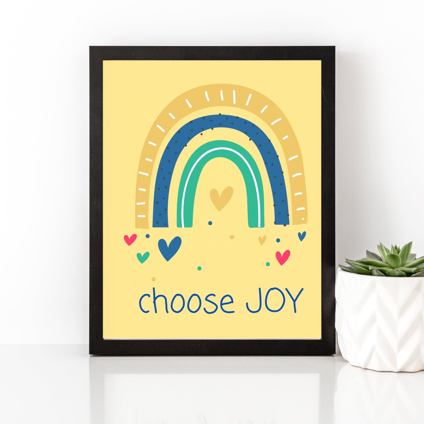 Rainbow Digital Wall Art: Choose Joy Printable