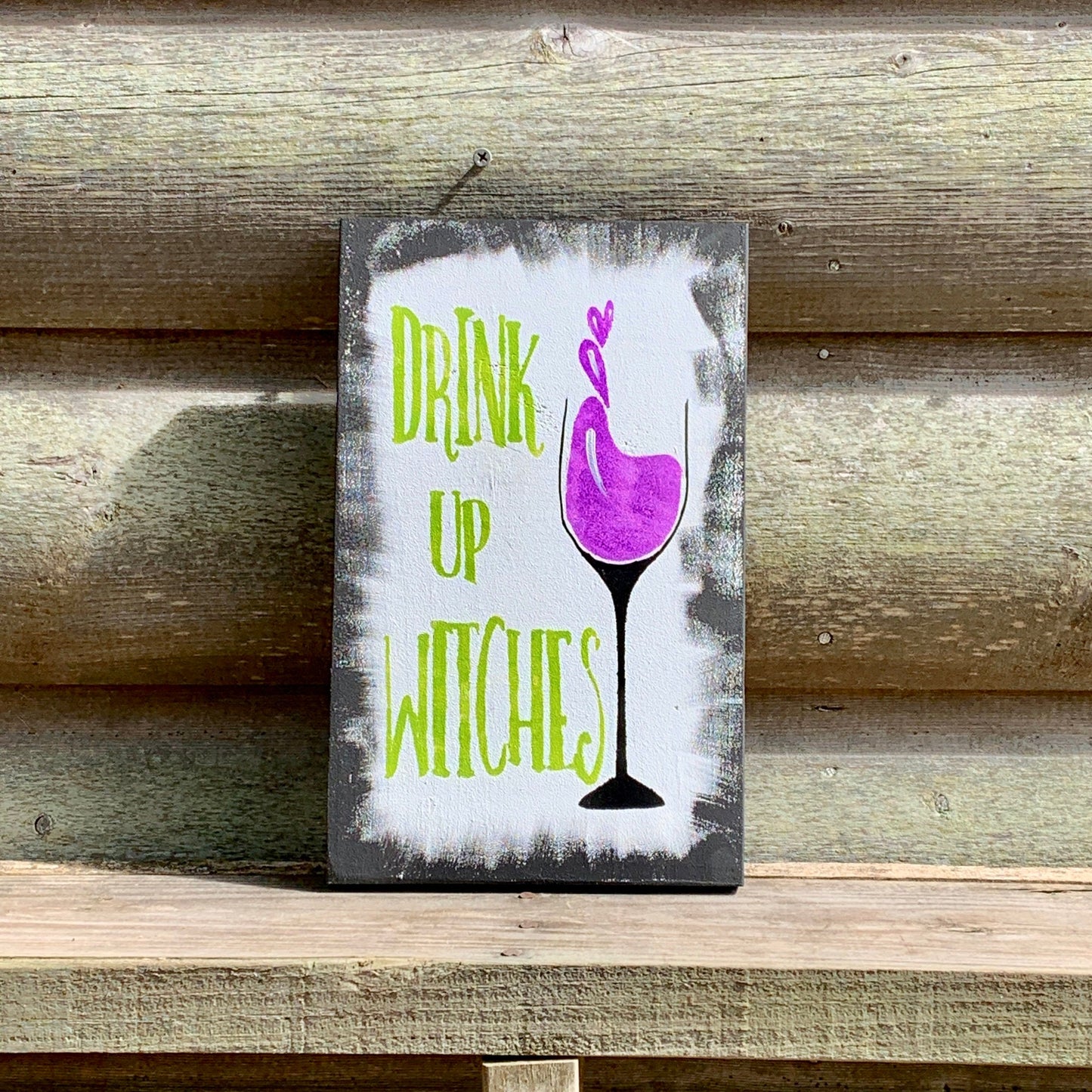 Halloween Witches Decor Wood Sign|Drink Up Witches Wood Sign for Halloween