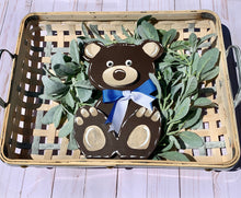Load image into Gallery viewer, Teddy Bear Wood Cutout Hand Painted Shelf Sitter
