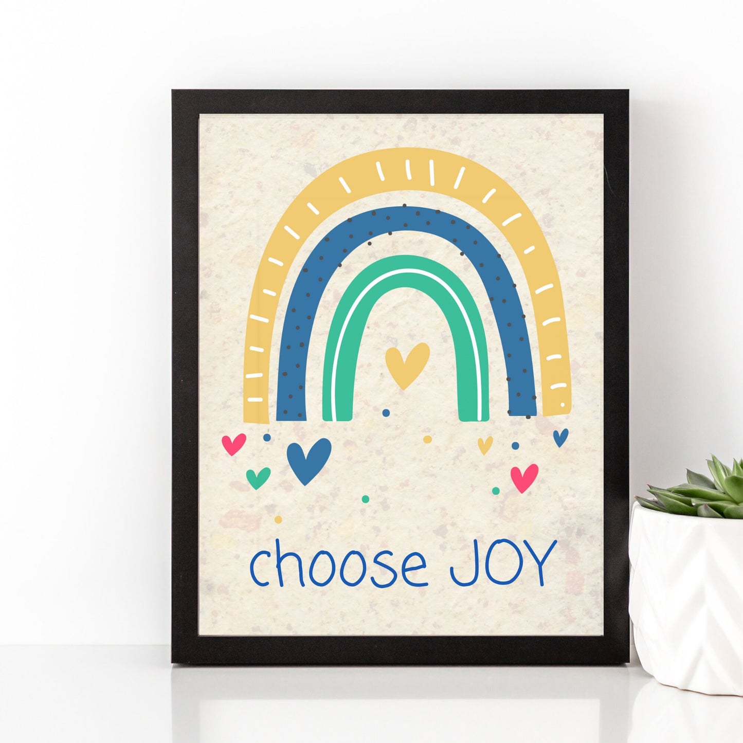 Rainbow Sunset Digital Wall Art Choose Joy Printable