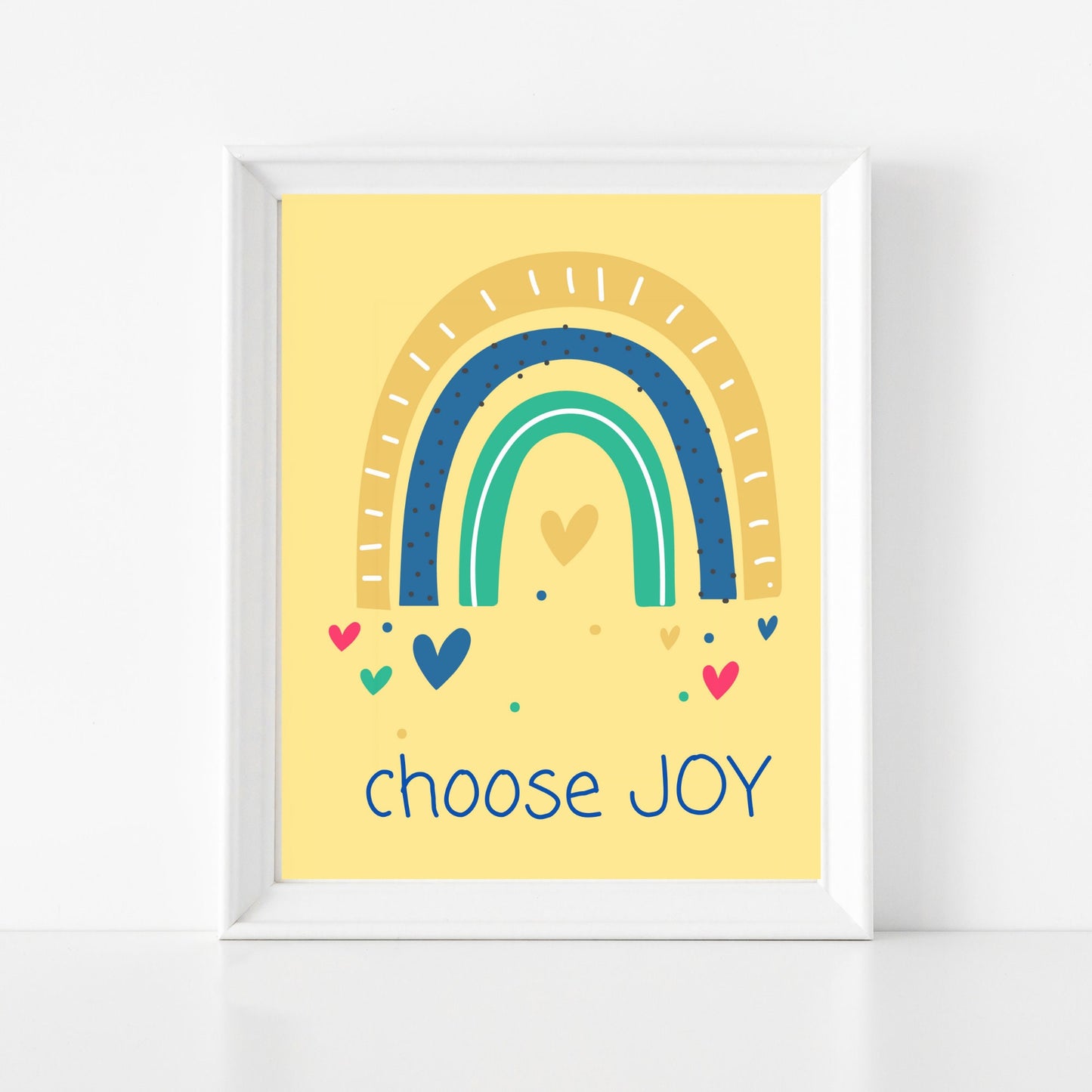 Rainbow Digital Wall Art: Choose Joy Printable
