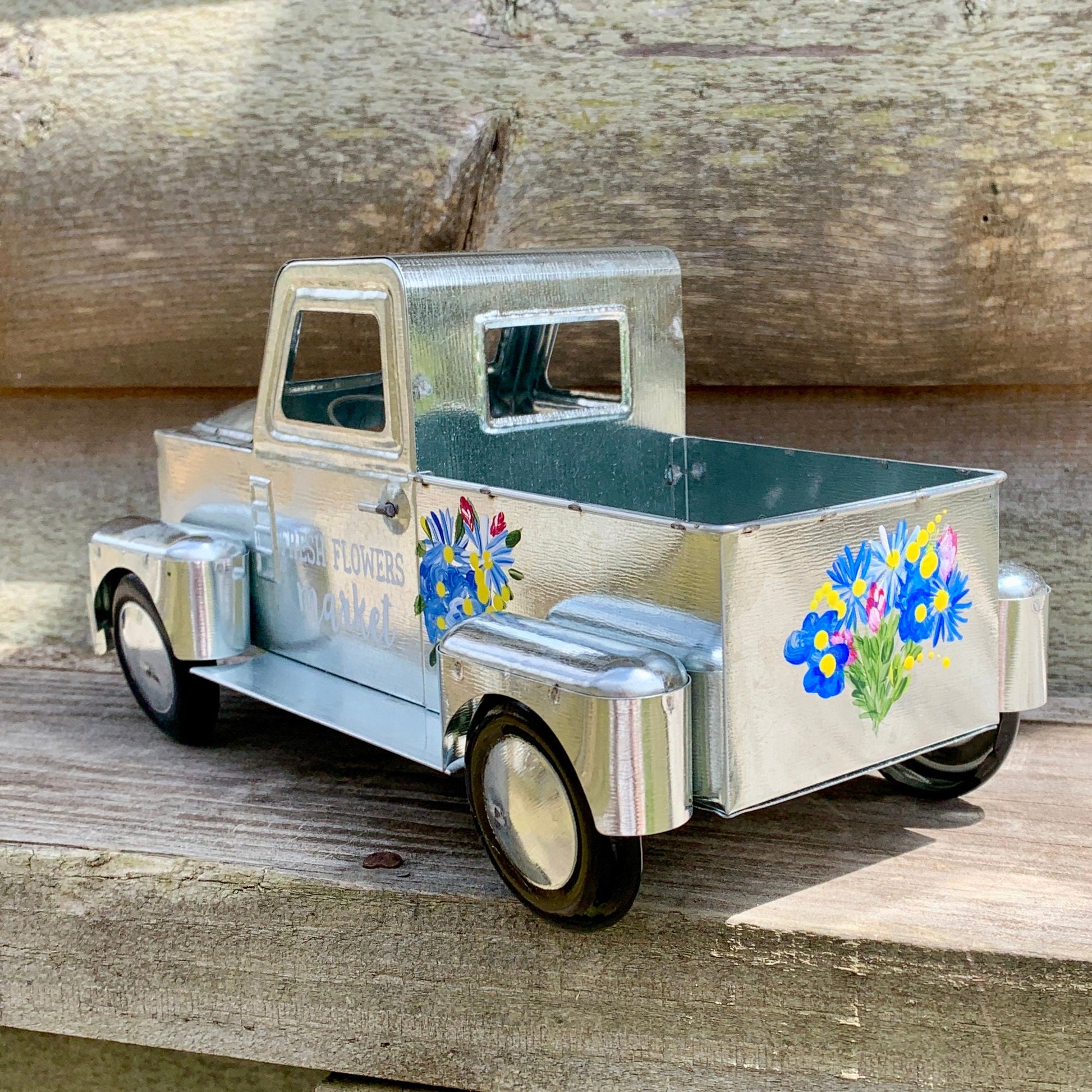 hand painted metal truck home decor