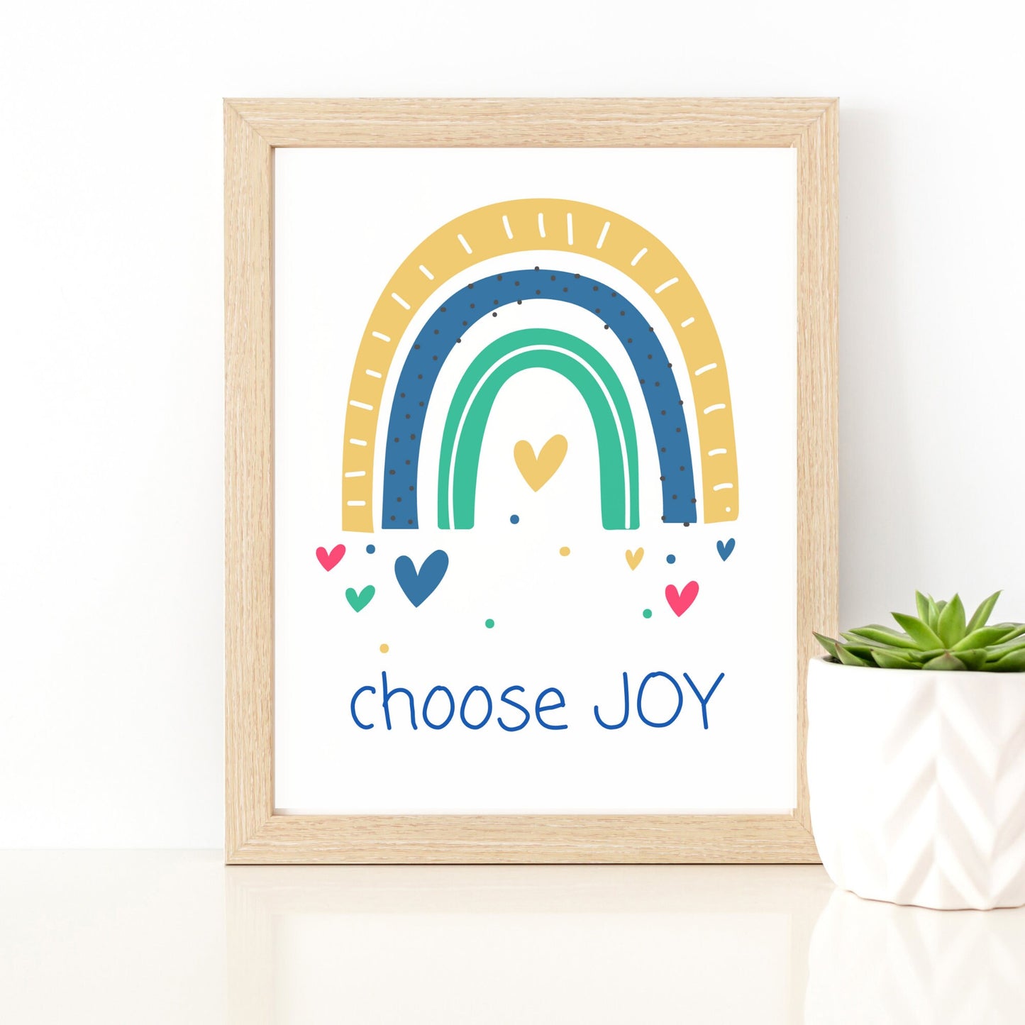 Rainbow Digital Wall Art for Child's Room |Choose Joy Printable