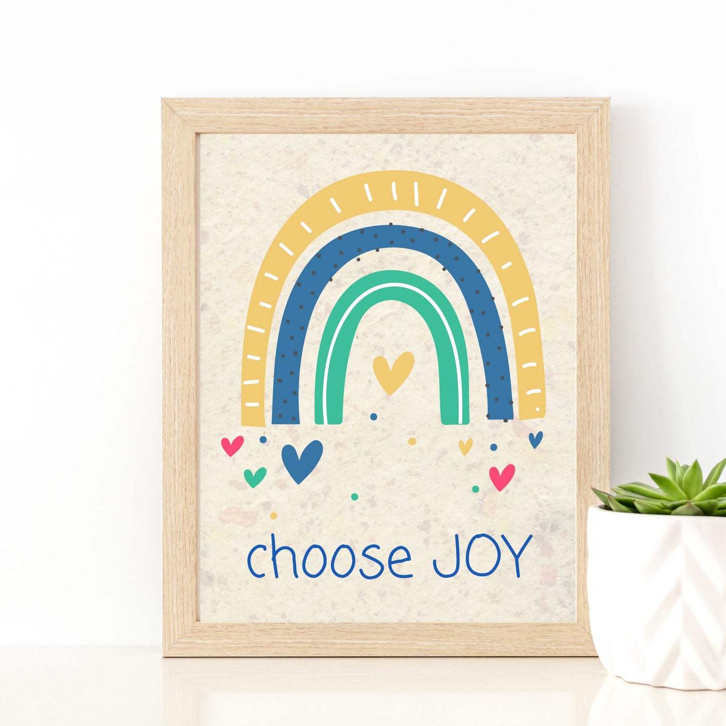 Rainbow Sunset Digital Wall Art Choose Joy Printable