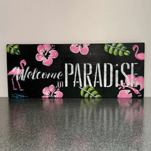 Load image into Gallery viewer, flamingo wood sign
