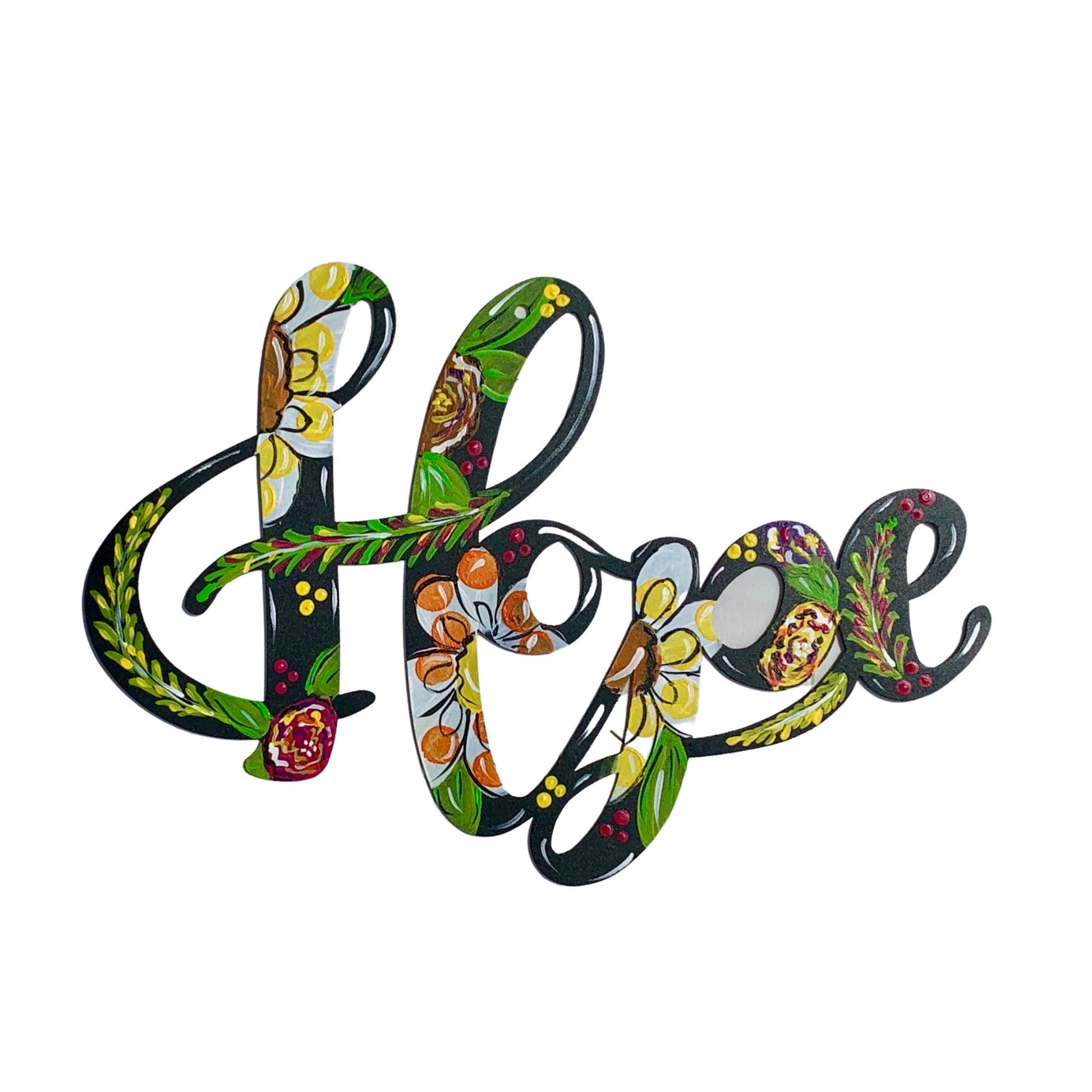 metal word art:love faith hope