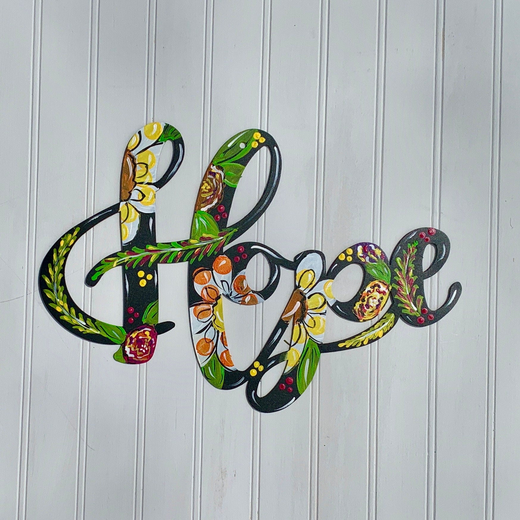 metal word art:love faith hope