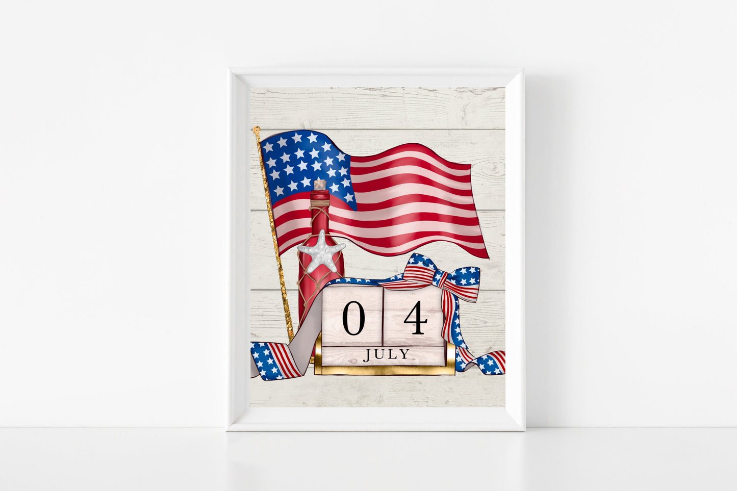 Fourth of July Art Print Calendar with Patriotic USA Digital Art