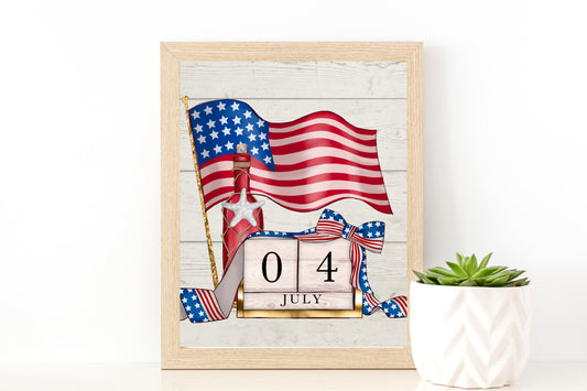Fourth of July Art Print Calendar with Patriotic USA Digital Art