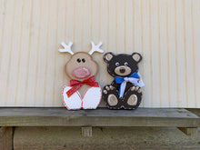 Load image into Gallery viewer, Reindeer Shelf Sitter|Hand Painted Wood Reindeer
