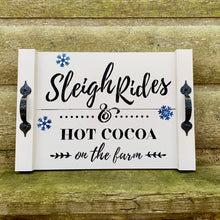 Load image into Gallery viewer, Rustic Wood Tray for Serving in Winter and Christmas with Metal Handles
