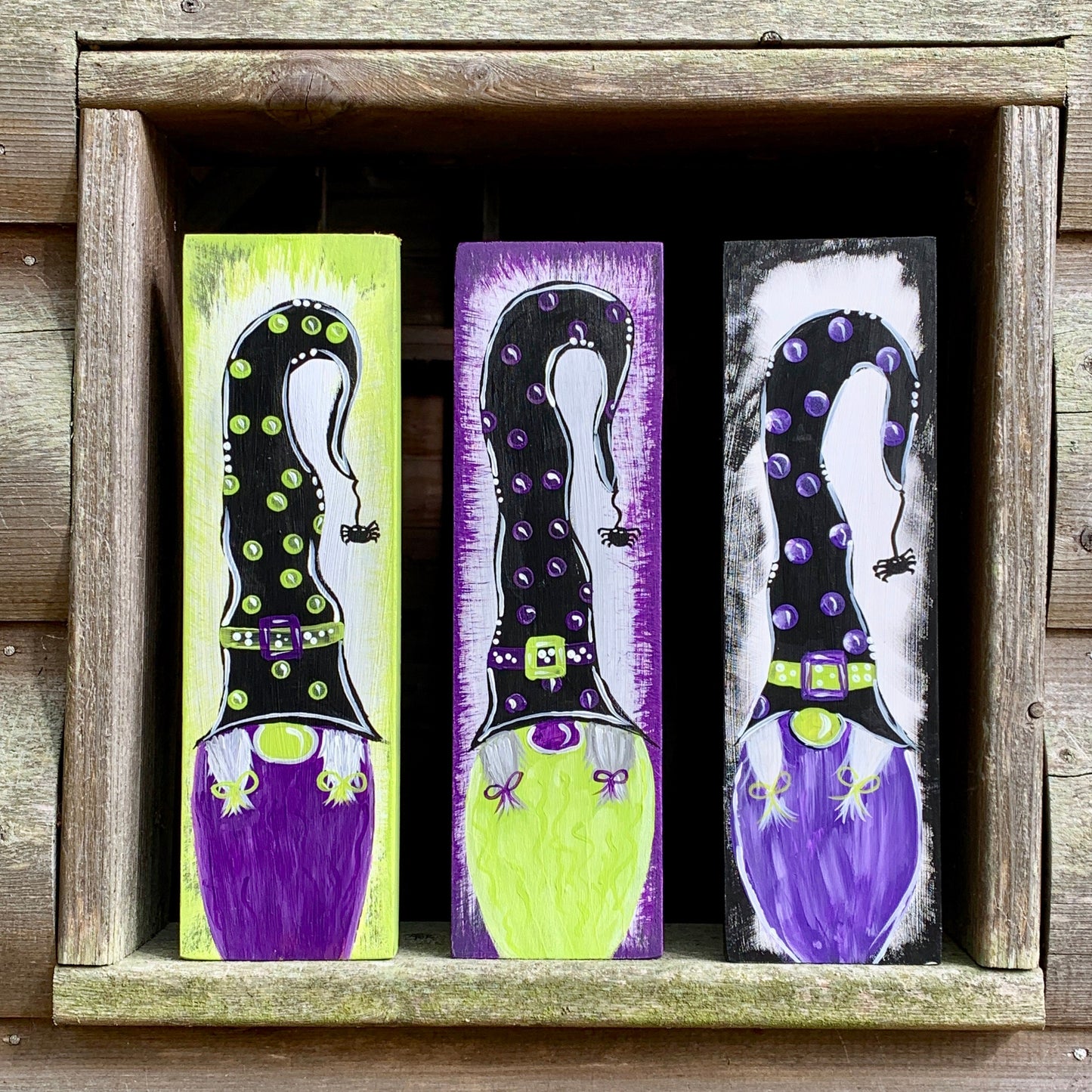 Halloween Gnome Wood Signs -Set of 3| Gnome Set of Signs for Halloween