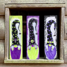 Load image into Gallery viewer, Halloween Gnome Wood Sign with Spider hat
