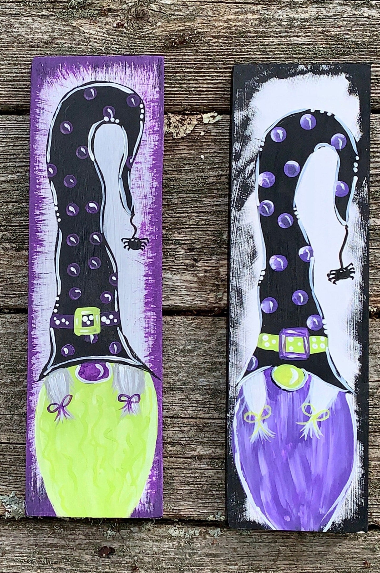 Halloween Gnome Wood Signs -Set of 2| Gnome Set of Signs for Halloween