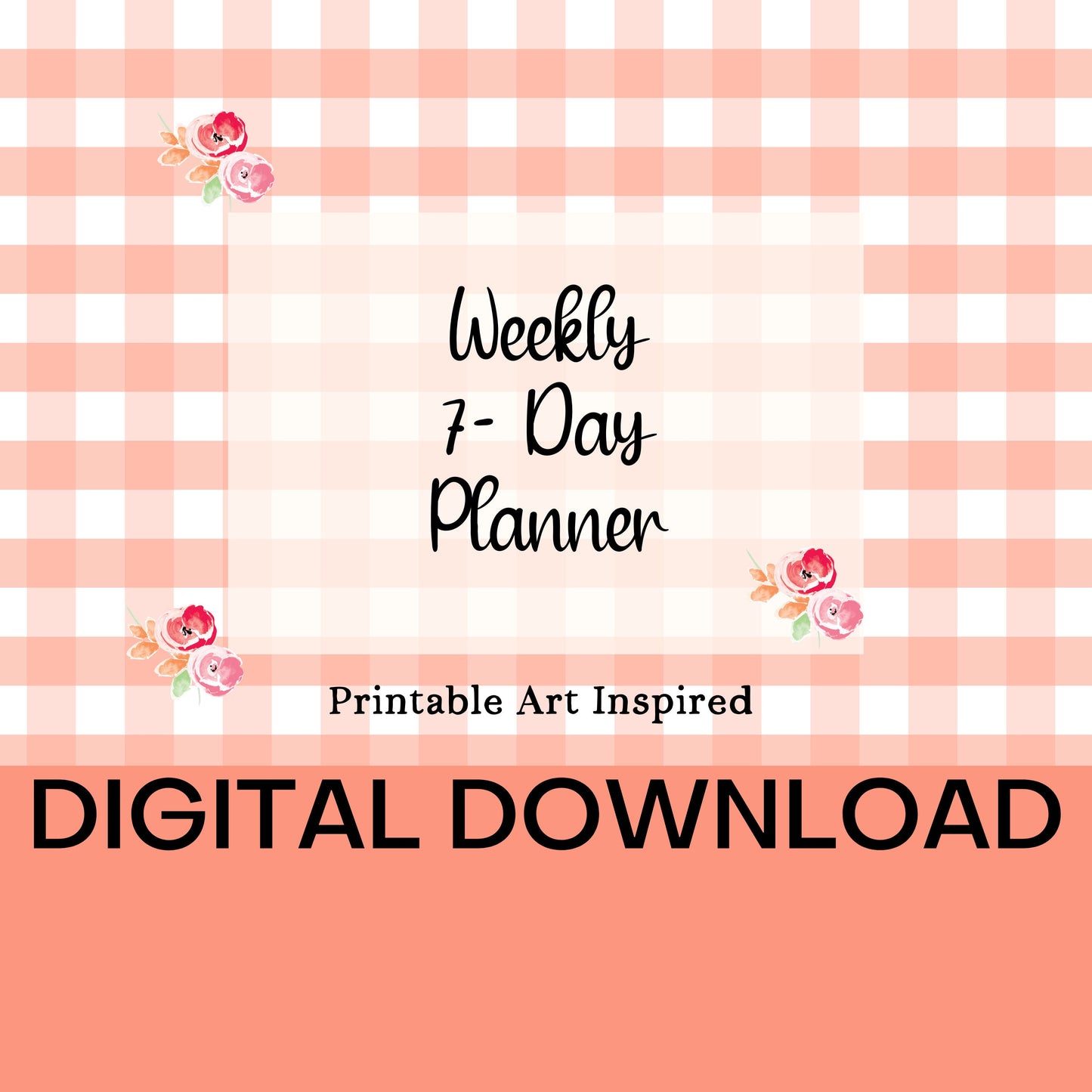 Weekly PDF Digital Download Planner for Organization