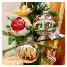 Load image into Gallery viewer, Learn to Paint Step by Step Guide-Cardinals on a snowy Fence Christmas Ornament
