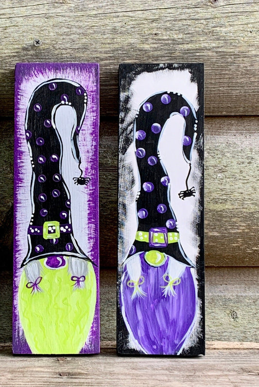 Halloween Gnome Wood Signs -Set of 2| Gnome Set of Signs for Halloween