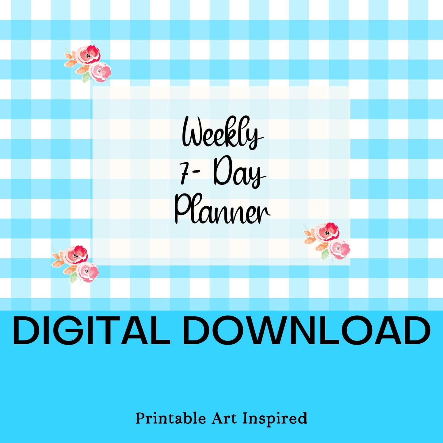 Weekly 7 day Digital Download Planner Planner for Organization