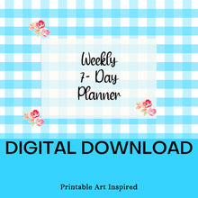 Load image into Gallery viewer, Weekly 7 day Digital Download Planner Planner for Organization
