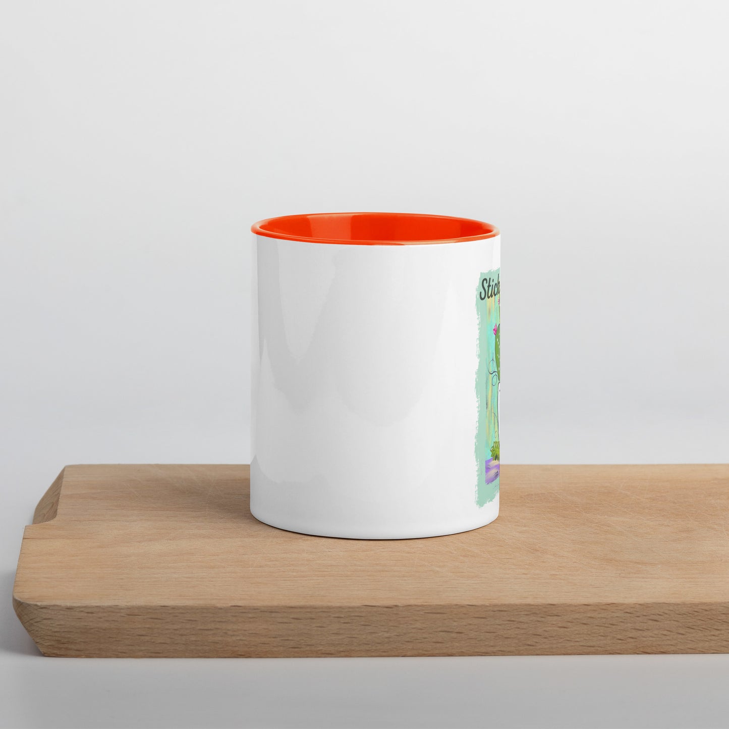 Stick to Kindness Ceramic Mug with Colors Inside