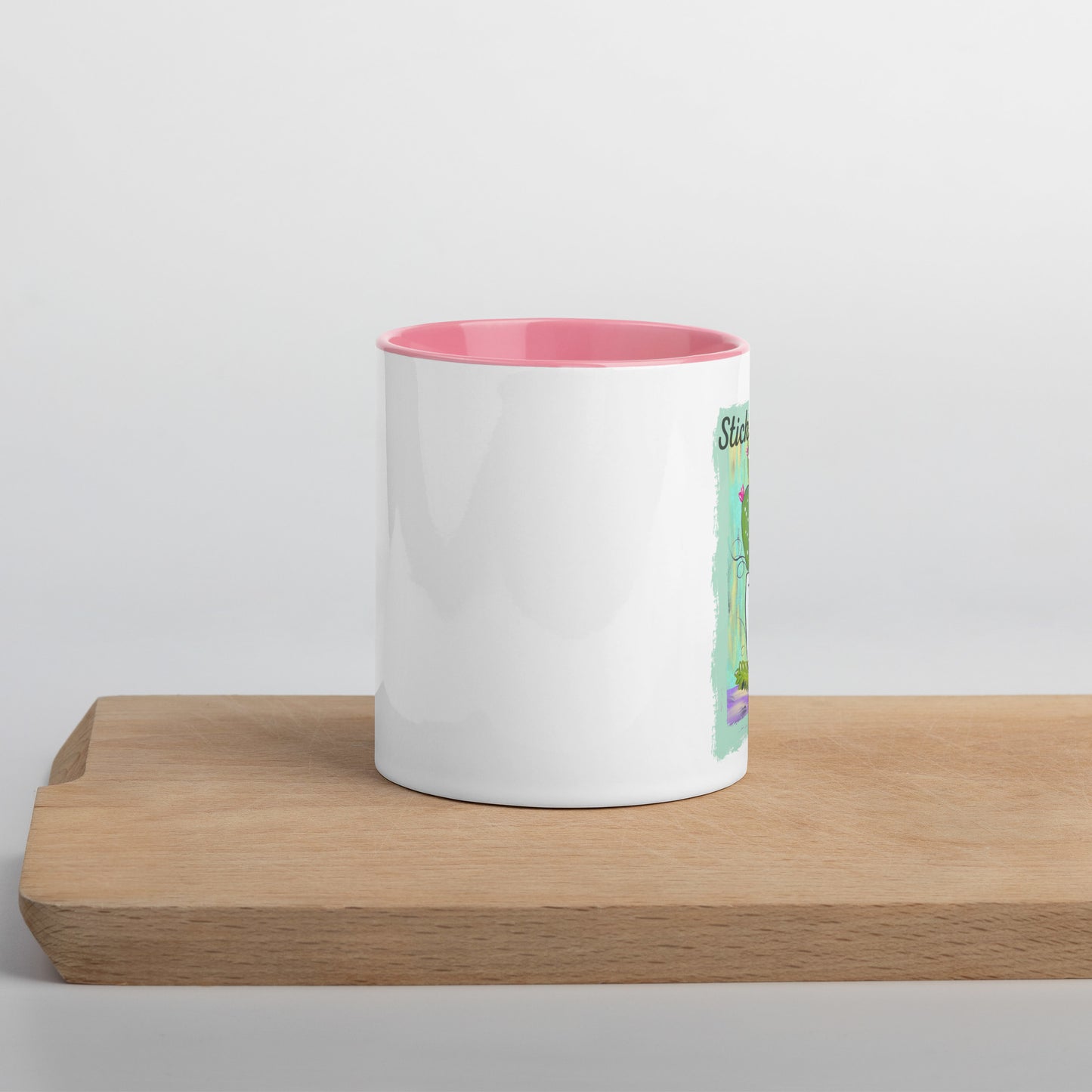 Stick to Kindness Ceramic Mug with Colors Inside
