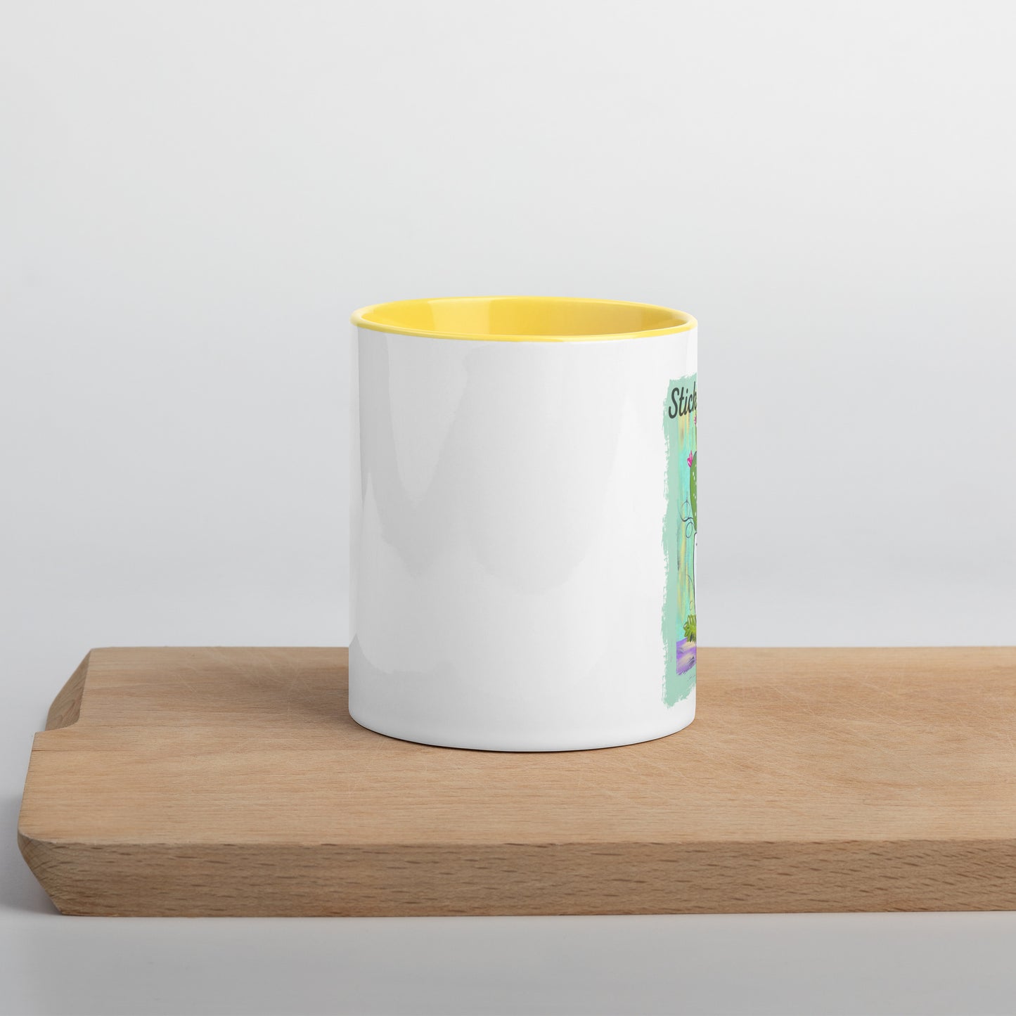 Stick to Kindness Ceramic Mug with Colors Inside